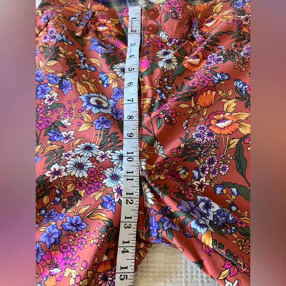 ATHROPOLOGIE MAEVE Flower Power High Rise Cropped Cotton Blend Pant Size 8 - Picture 11 of 15